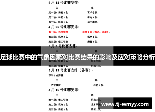 足球比赛中的气象因素对比赛结果的影响及应对策略分析